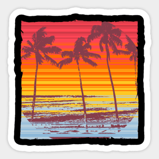 Sunset Beach Silhouette Sticker